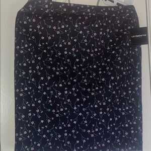 Liz Claiborne Black Pencil Skirt with Pink & Blue Floral Print
